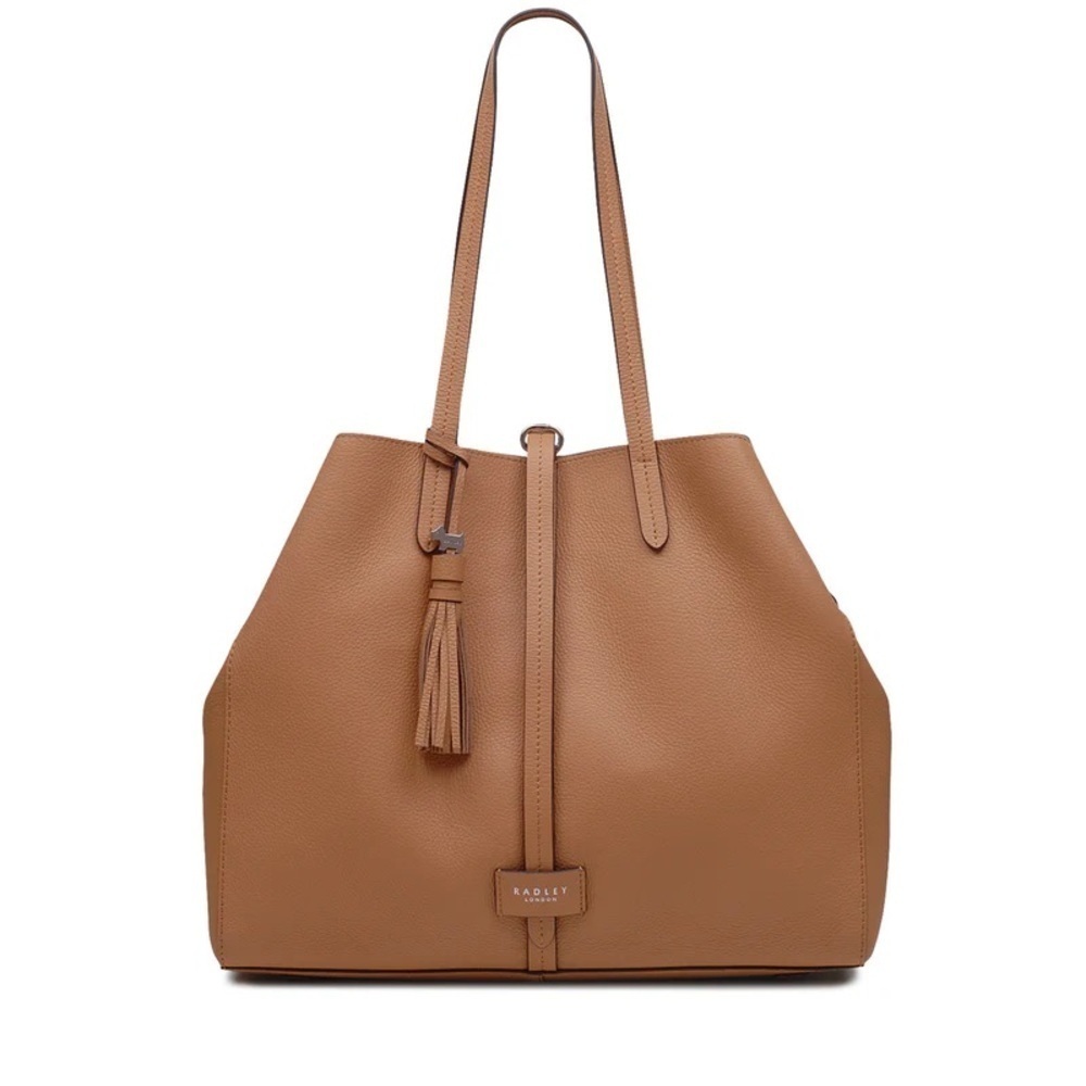 RADLEY LONDON Leather Hart Street Large Open Tote Bag in Warm Beige Like New